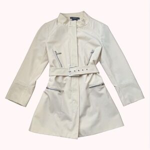 Cream Belted Trench Coat